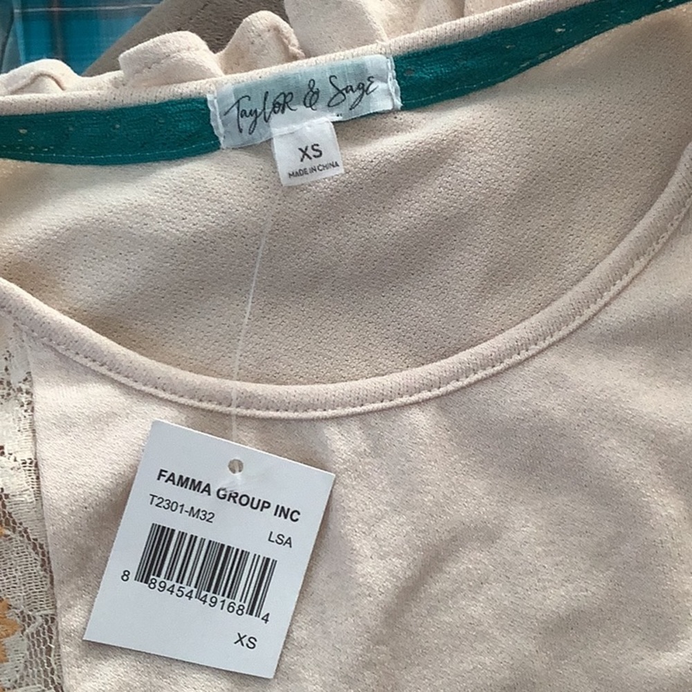 Taylor & Sage Sleeveless Ruffle Hem Embroidered Top - Picture 5 of 5